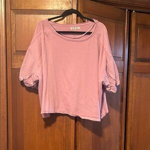 Free People Mauve Short Sleeve Top